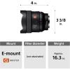 imageSony FE 14mm F18 GM FullFrame LargeAperture Wide Angle Prime G Master Lens BlackSEL14F18GM