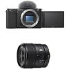 imageSony Alpha ZVE10  APSC Interchangeable Lens Mirrorless Vlog Camera Kit  BlackBlack