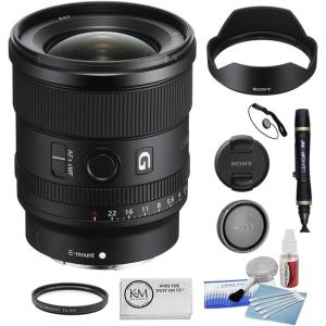 imageSony FE 20mm F18 G FullFrame LargeAperture UltraWide Prime Angle G Lens Model SEL20F18GBlackSEL20F18G  UV Filter  Starter Kit