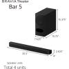 imageSony BRAVIA Theater Bar 5 31 Channel Home Theater Soundbar for TV with Powerful Wireless Subwoofer Surround Sound by Dolby Atmos amp DTSX Bluetooth HTB500 2026 Model