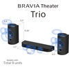 image:imageSony BRAVIA Theater Trio New Home Theater ThreeUnit Audio System Dolby AtmosDTSX Compatible 360 Spatial Sound Mapping Dual Subwoofer Capability Bluetooth HTA8