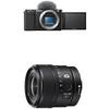 image:imageSony Alpha ZVE10  APSC Interchangeable Lens Mirrorless Vlog Camera Kit  Black ZVE10KBBlack