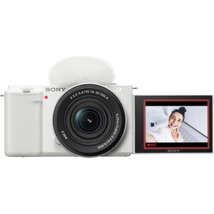 image:imageSony Alpha ZVE10  APSC Interchangeable Lens Mirrorless Vlog Camera Kit  Black ZVE10KBWhite